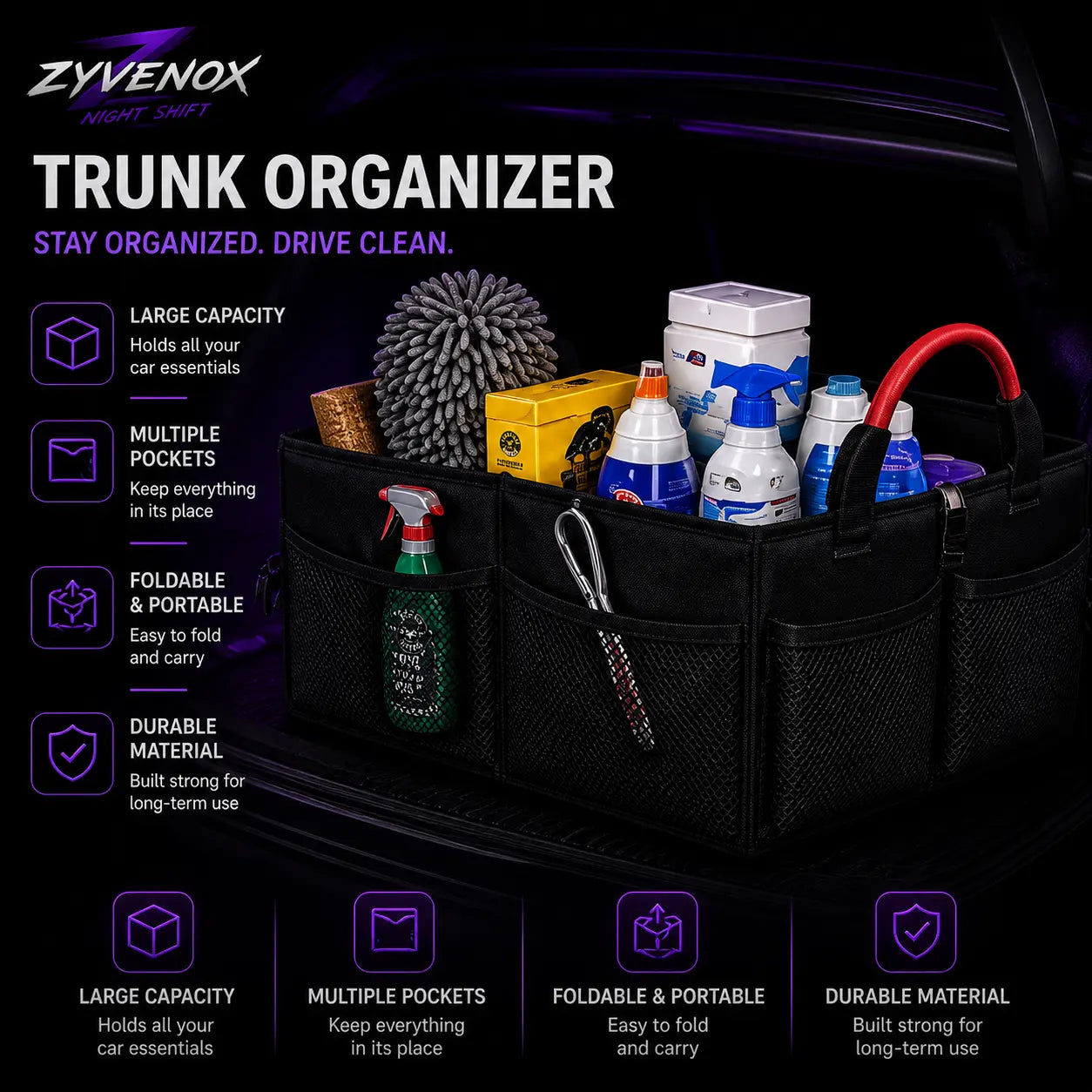 Zyvenox Nightshift Trunk Organizer Zyvenox NightShift