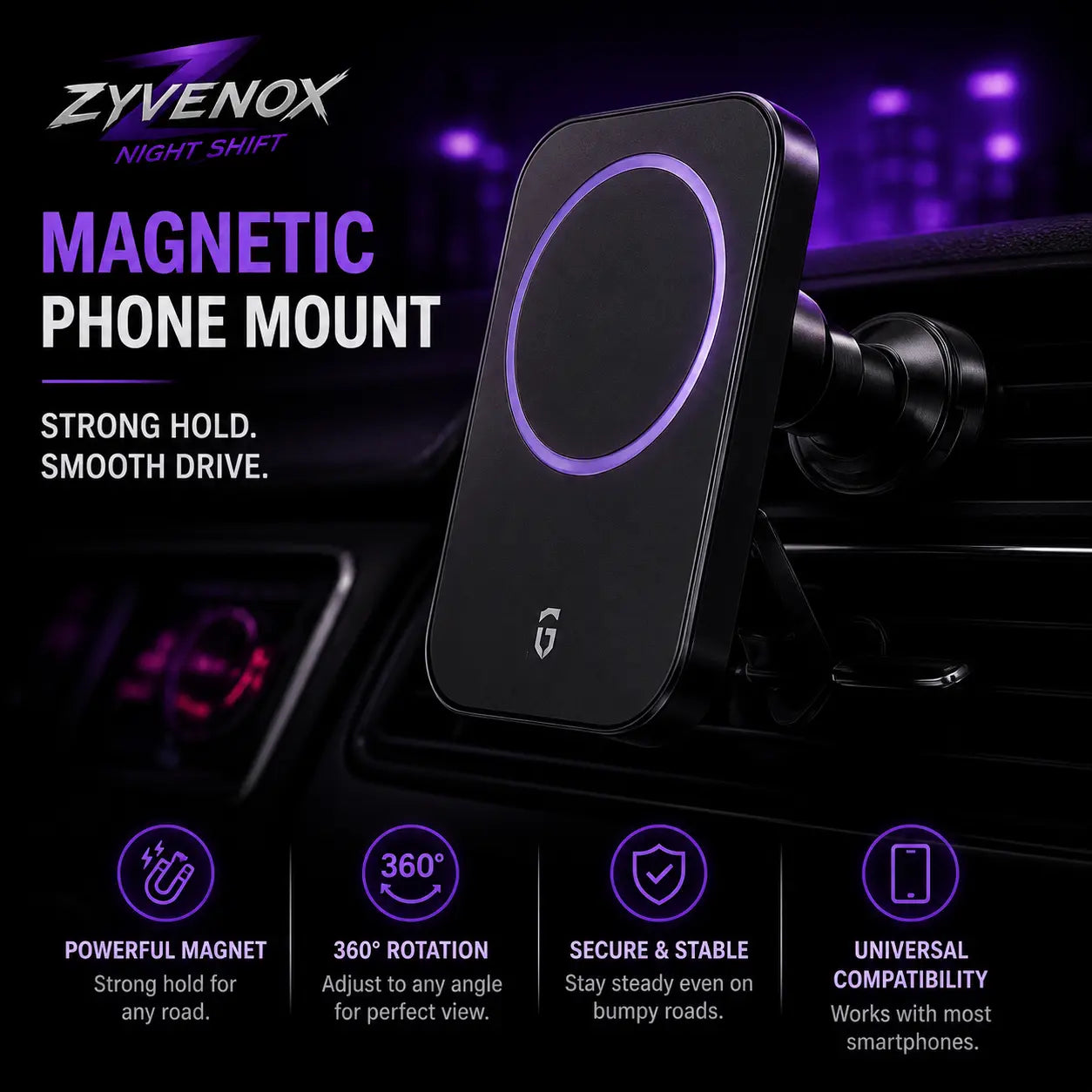 Zyvenox Nightshift Phone Mount Zyvenox NightShift
