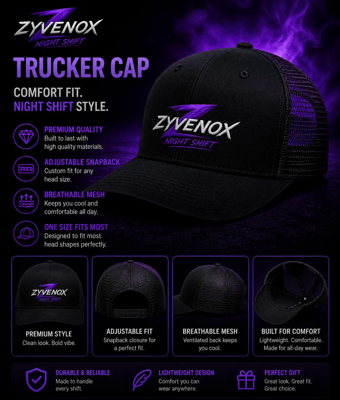 Trucker Cap Zyvenox NightShift