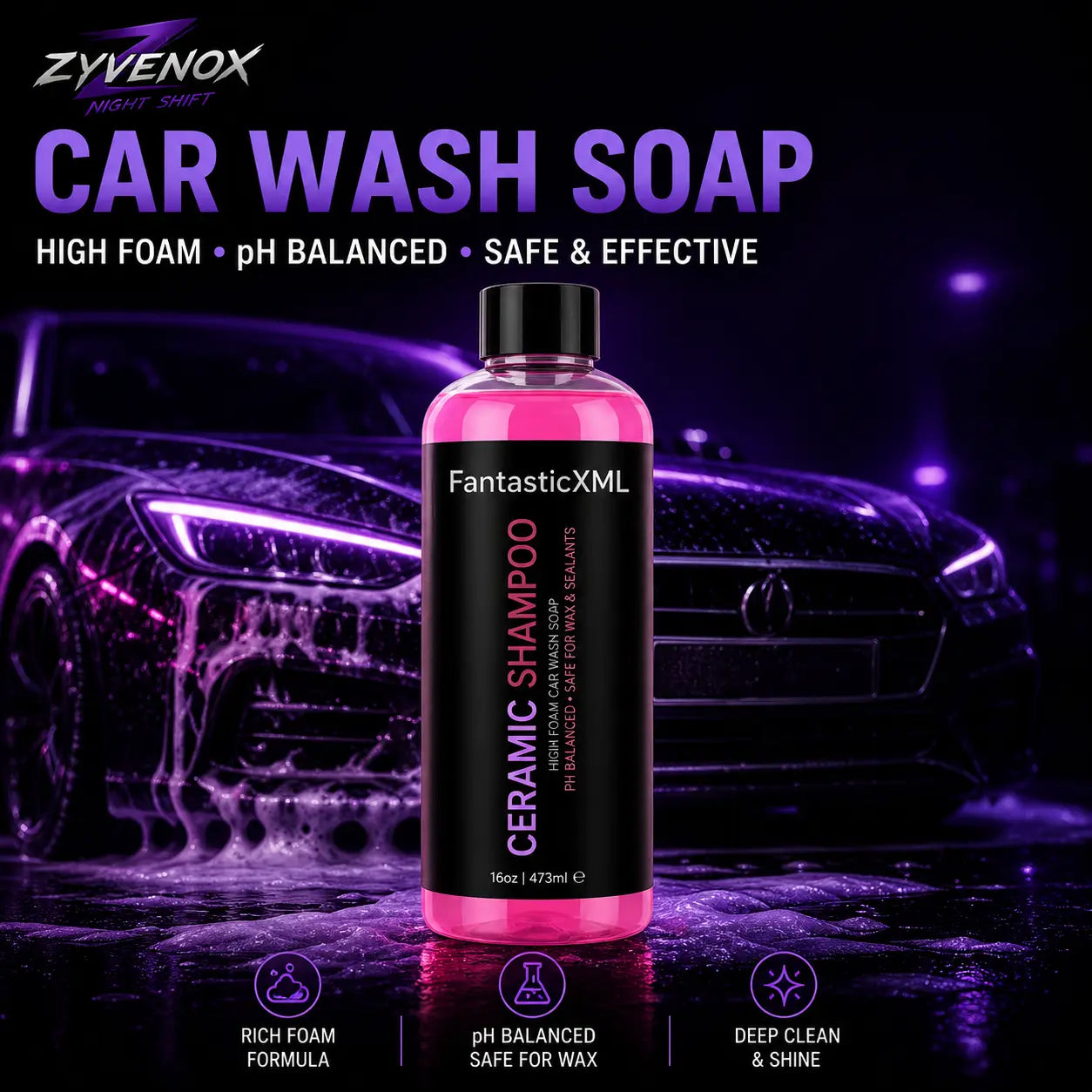Zyvenox NightShift Wash – car wash soap Zyvenox NightShift