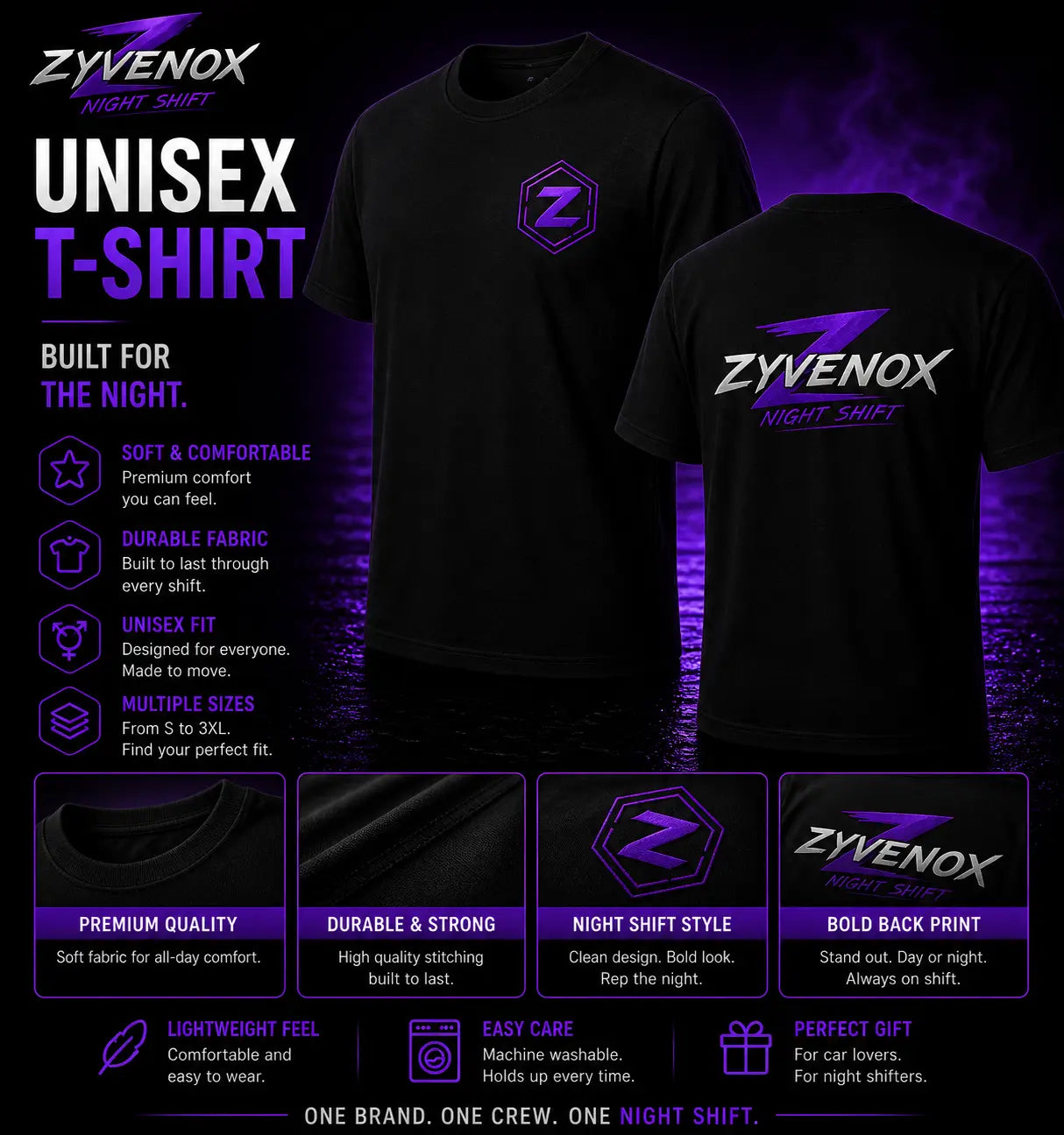 Unisex t-shirt Zyvenox NightShift